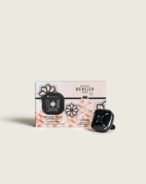 Maison Berger Eternity Gun Metal Lady Flower Car Diffuser Set